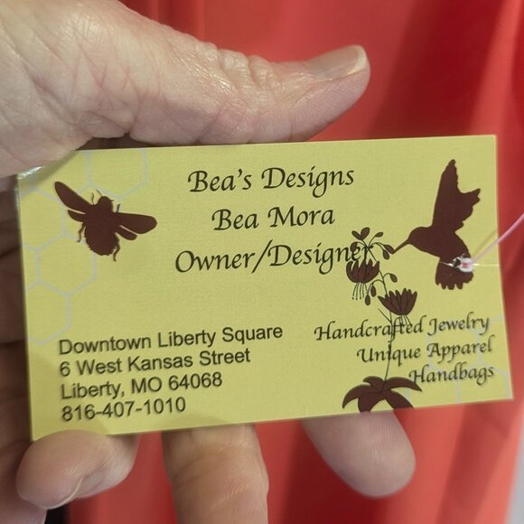 NWT Beverly's Size Small Sleeveless Button-Down Tunic  Orange and Black - Picture 3 of 14